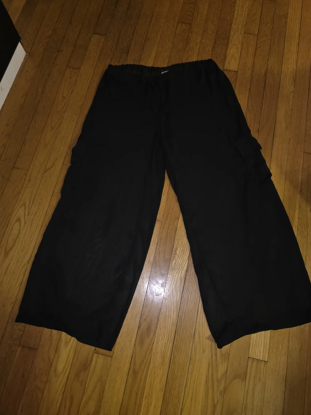 wild fable Sheer Black Wide-Leg Cargo Pants